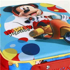 3D School Bag with Wheels Mickey Mouse Scooter Blue Red 26 x 13 x 34 cm