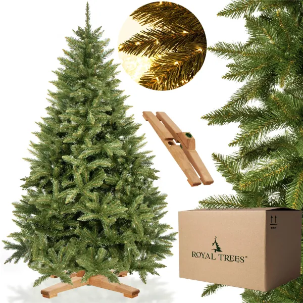 Artificial Christmas tree Premium Royal Trees, Caucasian fir, with wooden stand Springos CT0186 180 cm