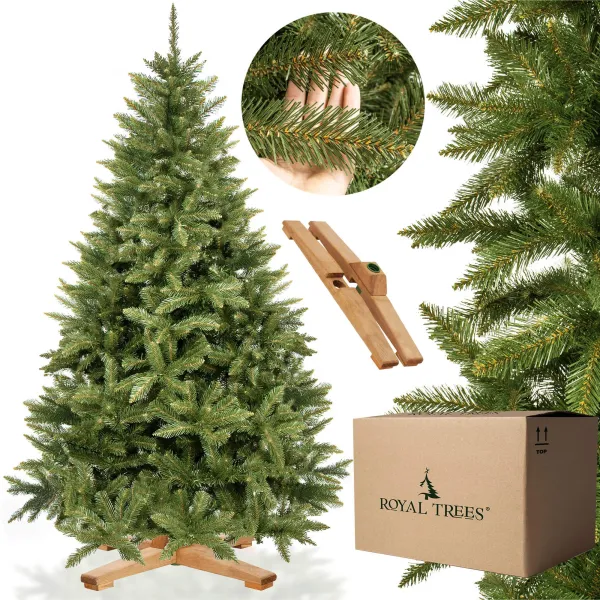 Artificial Christmas tree Premium Royal Trees, Caucasian fir, with wooden stand Springos CT0186 180 cm