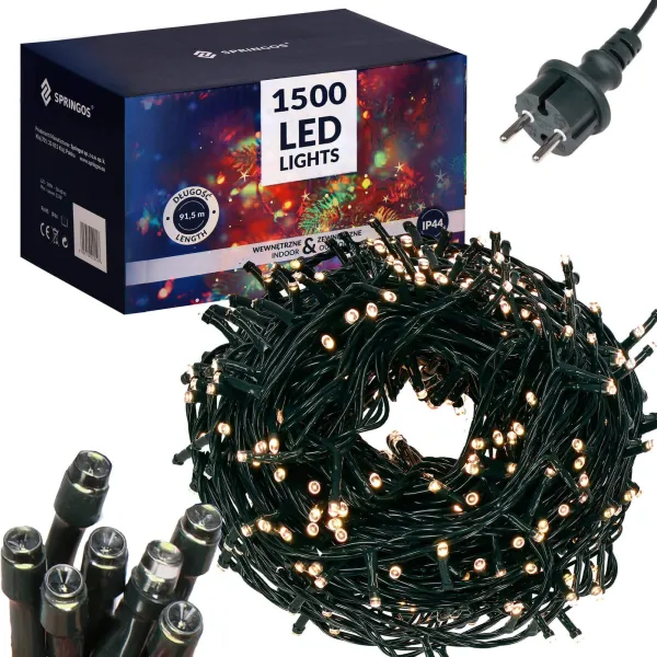 Christmas lights Springos 1500 CL1500 Led warm white 90m IP44
