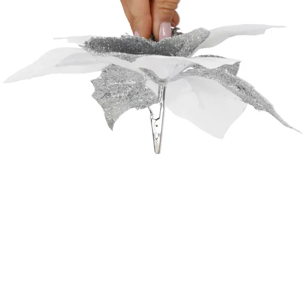 Artificial Bethlehem star Springos CA1235 white-silver