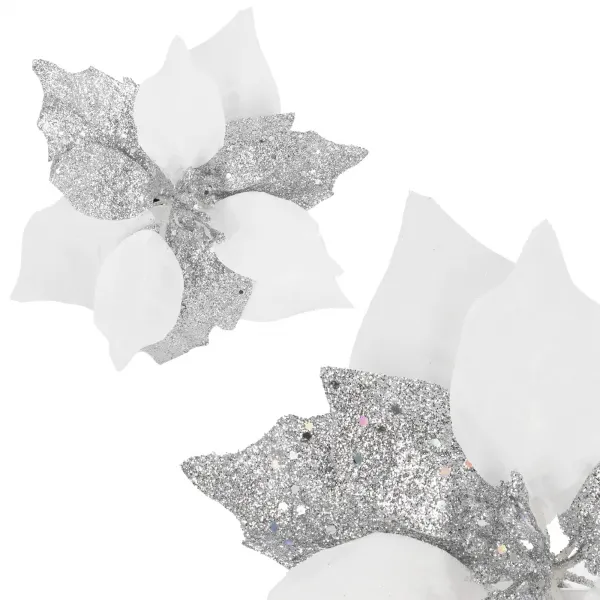 Artificial Bethlehem star Springos CA1235 white-silver