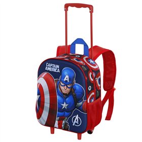 3D School Bag with Wheels Capitán América