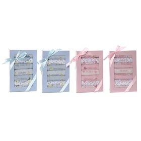 Bib Set Home ESPRIT Pink Sky blue Cotton 19 x 29 x 3 cm (4 Units)