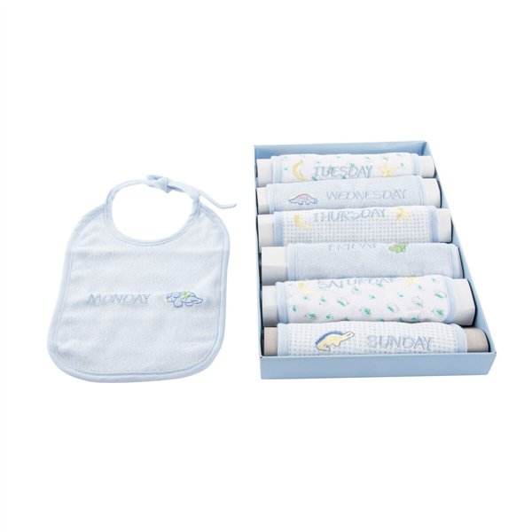 Bib Set Home ESPRIT Blue Pink Cotton 19 x 29 x 3 cm (4 Units)