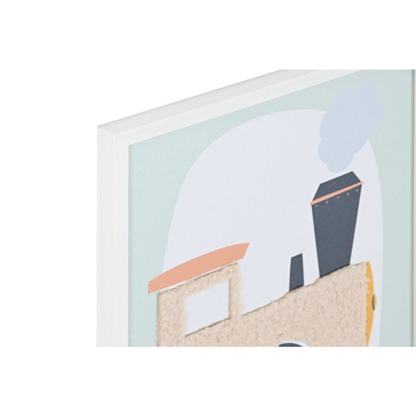 Painting Home ESPRIT Yellow Blue Canvas 30 x 1,8 x 40 cm (4 Units)