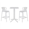 Table set with 2 chairs Home ESPRIT White Metal polypropylene 60 x 60 x 102 cm