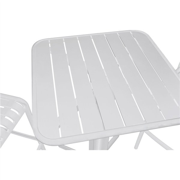 Table set with 2 chairs Home ESPRIT White Metal polypropylene 60 x 60 x 102 cm