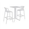 Table set with 2 chairs Home ESPRIT White Metal polypropylene 60 x 60 x 102 cm