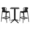 Table set with 2 chairs Home ESPRIT Black Metal polypropylene 60 x 60 x 102 cm