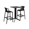 Table set with 2 chairs Home ESPRIT Black Metal polypropylene 60 x 60 x 102 cm