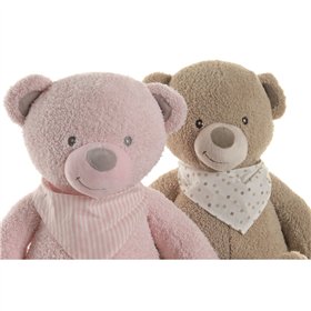 Fluffy toy Home ESPRIT Brown Pink Polyester Children's Bear (2 Units)