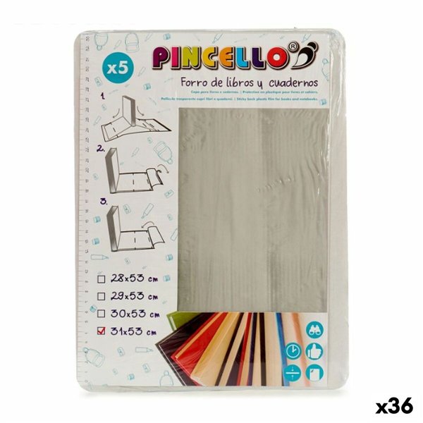Adhesive Book Cover Pincello Transparent 1 x 31 x 53 cm (36 Units)