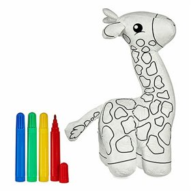 Colouring Plush Pincello White Black 9 x 23 x 15 cm Giraffe (8 Units)