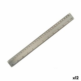 Ruler Pincello Silver Aluminium 0,5 x 35,5 x 4 cm (12 Units)