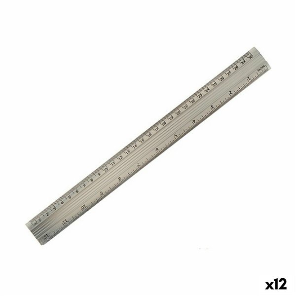Ruler Pincello Silver Aluminium 0,5 x 35,5 x 4 cm (12 Units)