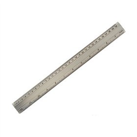 Ruler Pincello Silver Aluminium 0,5 x 35,5 x 4 cm (12 Units)