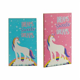 Decorative altarpiece Gift Decor 1 x 40 x 24 cm Wood Unicorn (24 Units)