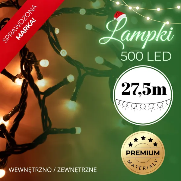Christmas Lights Springos CL0540 500 LED, Warm White, 27.5 m, 8 Lighting Functions
