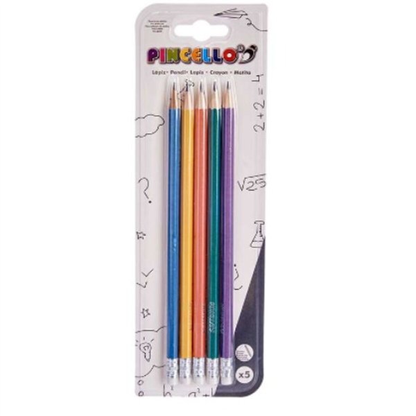 Pencil Set Pincello Yellow Blue Green Multicolour Orange Violet Cake (12 Units)