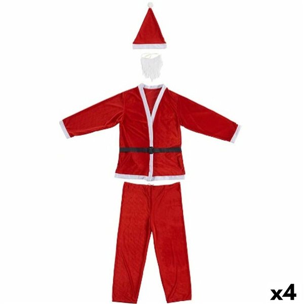 Costume for Adults Krist+ White Red Father Christmas One size 34 x 42 x 5 cm 39,5 x 5 x 31 cm (4 Units)