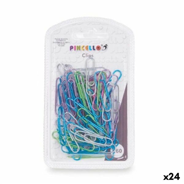 Clips Pincello Multicolour Metal Medium (24 Units)