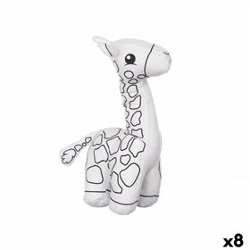 Colouring Plush Pincello White Black Cloth 17 x 22 x 9 cm Giraffe (8 Units)