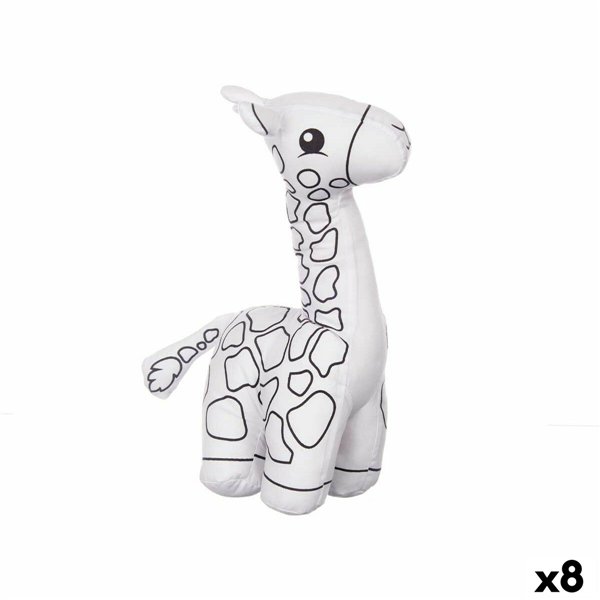 Colouring Plush Pincello White Black Cloth 17 x 22 x 9 cm Giraffe (8 Units)