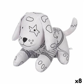 Colouring Plush Pincello White Black Cloth 13 x 14 x 20 cm Dog (8 Units)