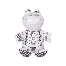 Colouring Plush Pincello White Black Cloth 16 x 18 x 13 cm Frog (8 Units)