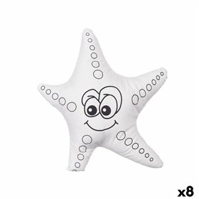 Colouring Plush Pincello White Black Cloth 26 x 26 x 8 cm Starfish (8 Units)
