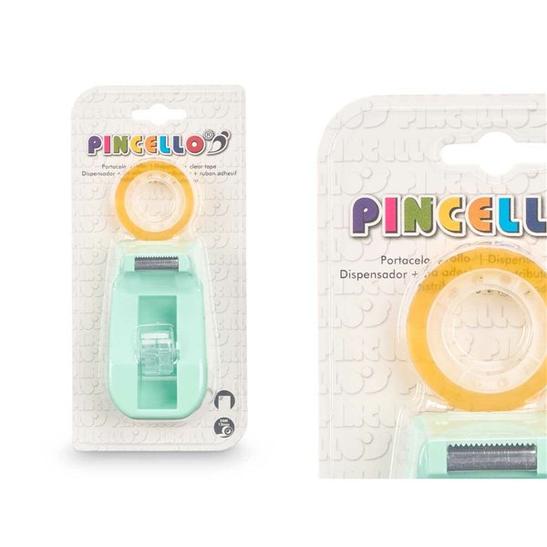 Sellotape Dispenser Pincello Green Purple Pink 10 x 21,5 x 4,5 cm (12 Units)