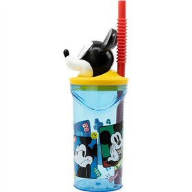 Cup with Straw Mickey Mouse CZ11336 3D Blue
