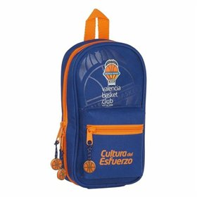 Backpack Pencil Case Valencia Basket M747 Blue Orange 12 x 23 x 5 cm (33 Pieces)