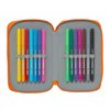 Double Pencil Case Valencia Basket M854 Blue Orange 12.5 x 19.5 x 4 cm (28 Pieces)