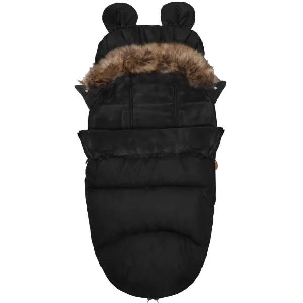 4-in-1 stroller sleeping bag, sleeping bag with fur sleigh Springos SB0046 96 cm black