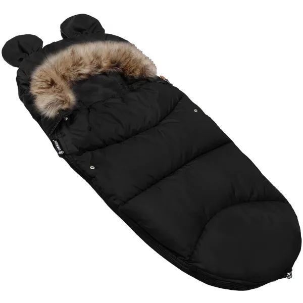 4-in-1 stroller sleeping bag, sleeping bag with fur sleigh Springos SB0046 96 cm black