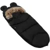 4-in-1 stroller sleeping bag, sleeping bag with fur sleigh Springos SB0046 96 cm black