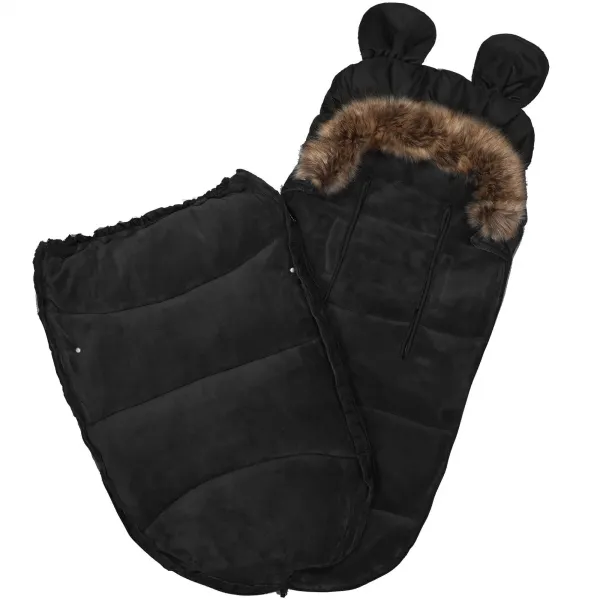 4-in-1 stroller sleeping bag, sleeping bag with fur sleigh Springos SB0046 96 cm black