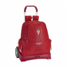 School Rucksack with Wheels Evolution Real Sporting de Gijón Red
