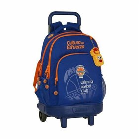 School Rucksack with Wheels Compact Valencia Basket M918 Blue Orange (33 x 45 x 22 cm)