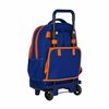 School Rucksack with Wheels Compact Valencia Basket M918 Blue Orange (33 x 45 x 22 cm)