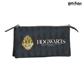 Holdall Harry Potter Hogwarts Triple Harry Potter Black Grey (22 x 12 x 3 cm) (22 x 3 x 12 cm)