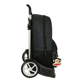 School Rucksack with Wheels Paul Frank Team player Black 30 x 46 x 14 cm