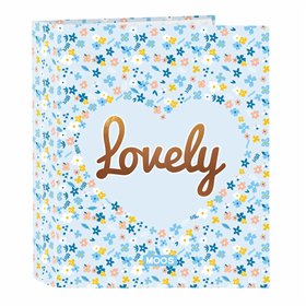Ring binder Moos Lovely Blue A4 27 x 33 x 6 cm