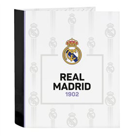 Ring binder Real Madrid C.F. Black White A4 (27 x 33 x 6 cm)