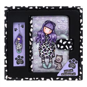 Stationery Set Gorjuss Smitten kitten Purple Black White