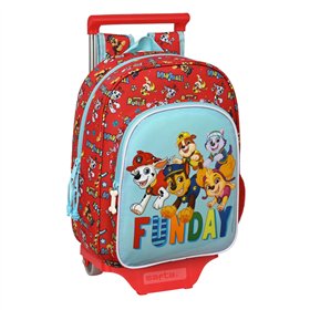 School Rucksack with Wheels The Paw Patrol Funday Blue Red 26 x 34 x 11 cm