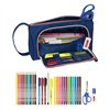 School Case with Accessories Kelme Navy blue Orange Navy Blue 20 x 11 x 8.5 cm (32 Pieces)
