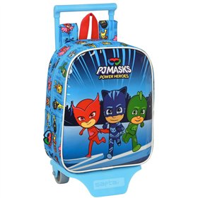 School Rucksack with Wheels PJ Masks Blue 22 x 27 x 10 cm